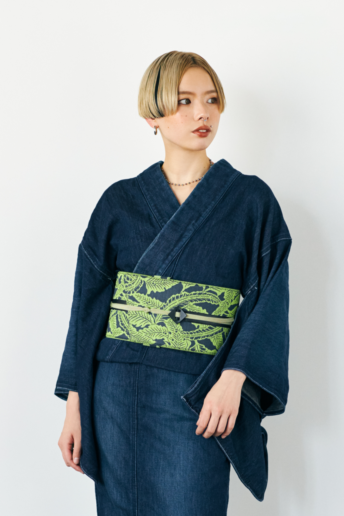 Green Banana: Obi Belt | Nishijin Weave | Pure Silk