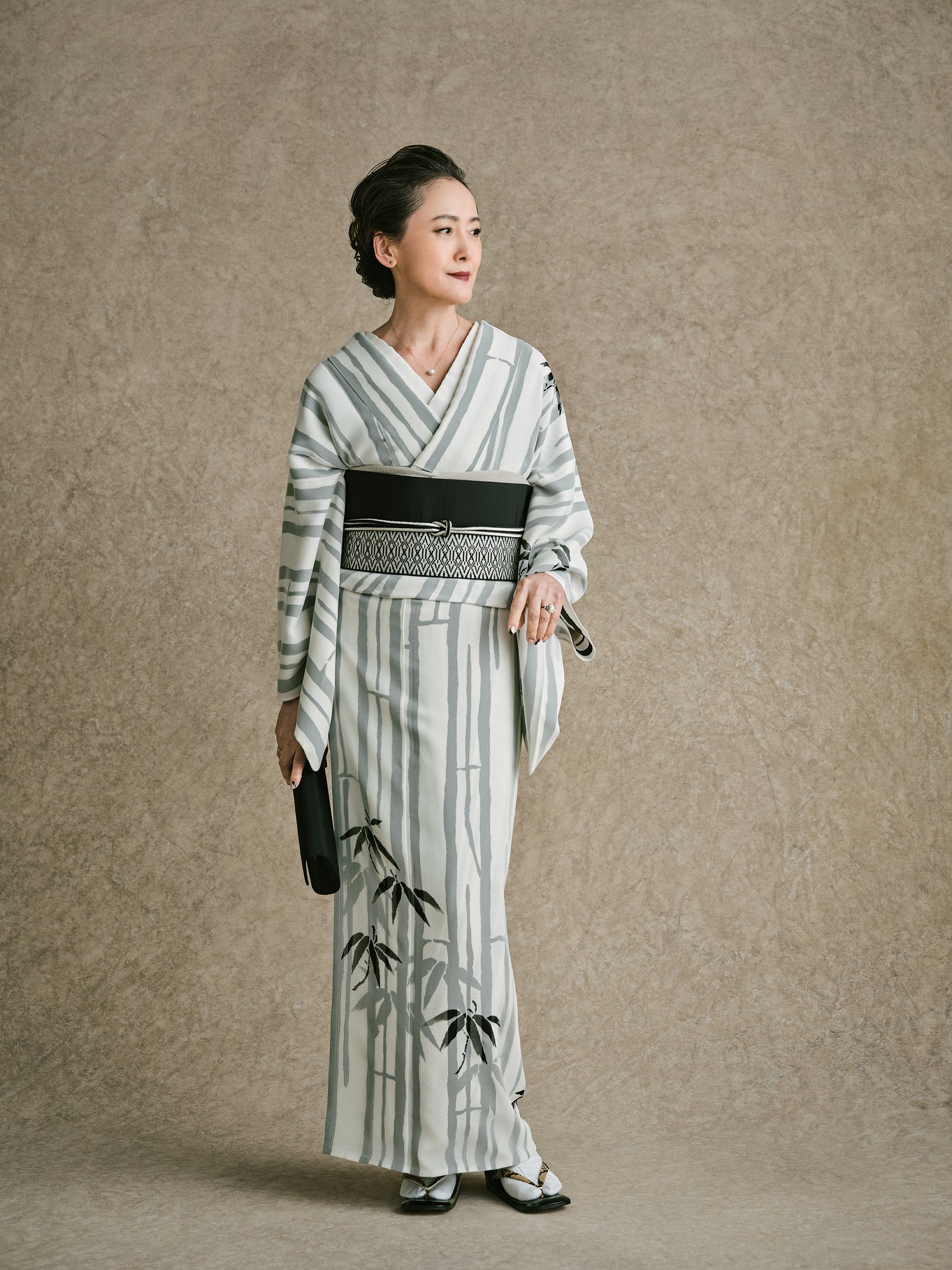 【受注生産】着物｜無双｜白竹天を突く 白紗｜誉田屋源兵衛