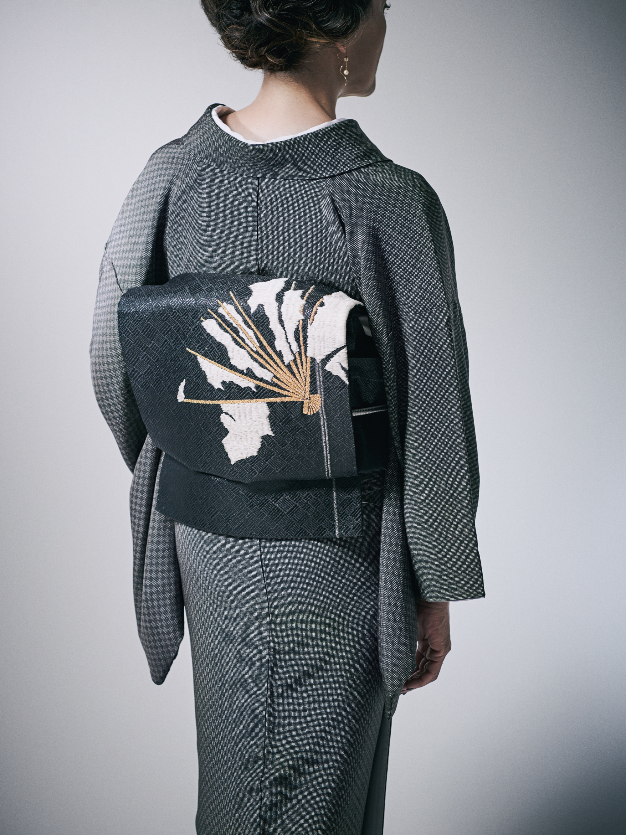 着物|江戸小紋|錐市松 白黒 |石塚染工|錐彫| 着物|江戸小紋|錐市松 白黒 |石塚染工|錐彫|