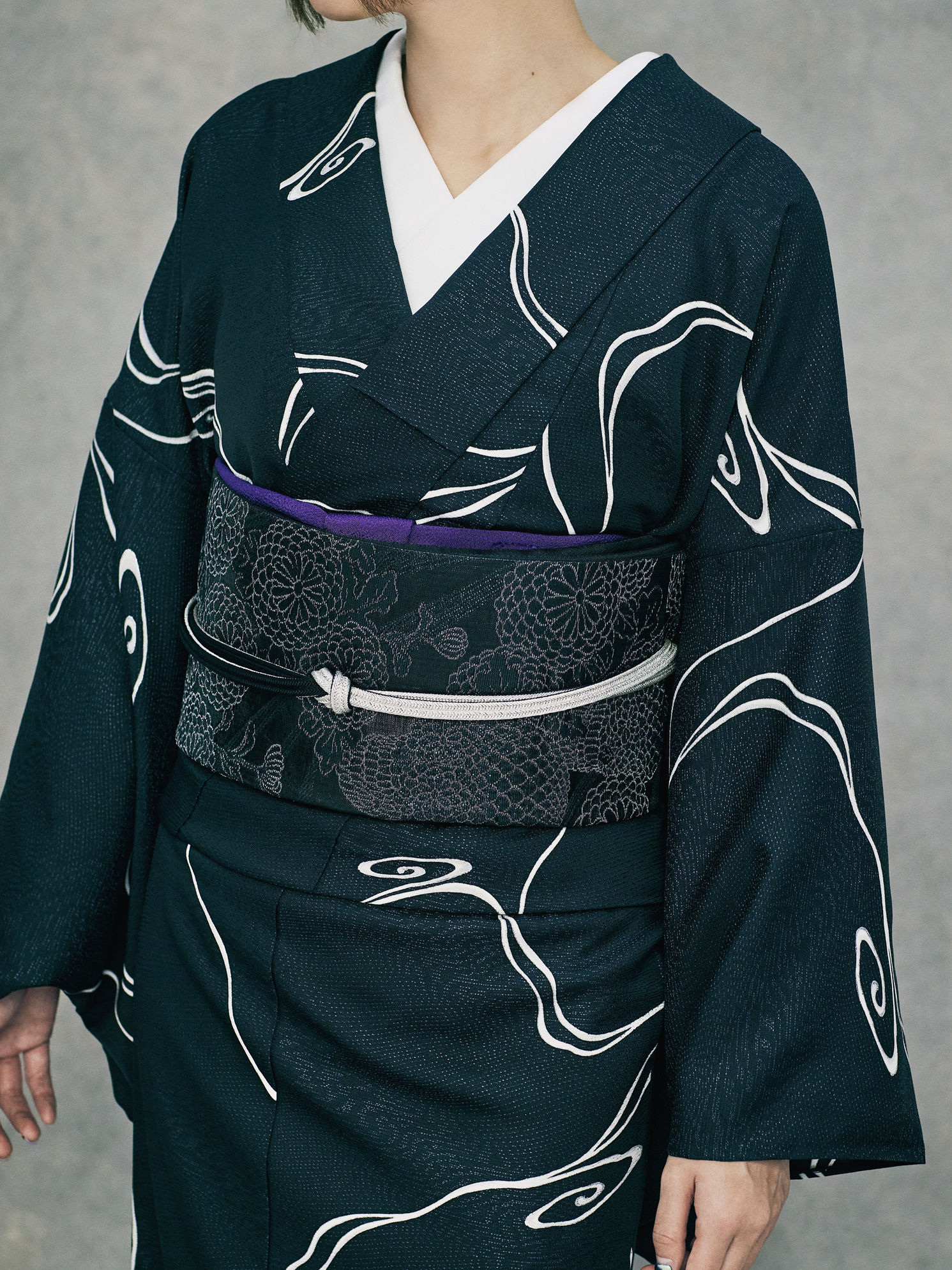 Sayagata KAPUKI special order (Erihide): Obiage | Pure silk