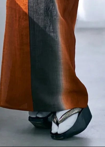 【受注生産】  下駄｜黒塗り ぽっくり ゴールド｜KAPUKI