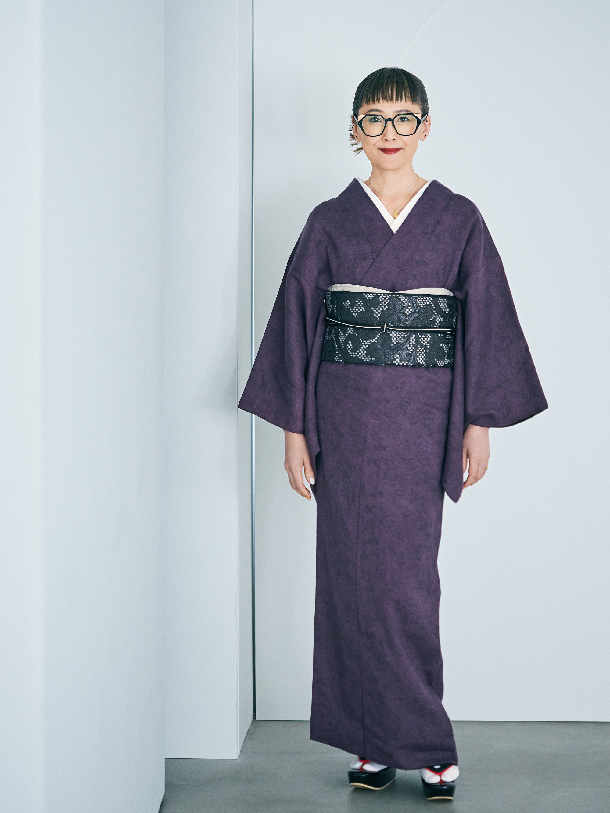 Swirl pattern purple (Komutaya Genbei): Asayome | Kimono