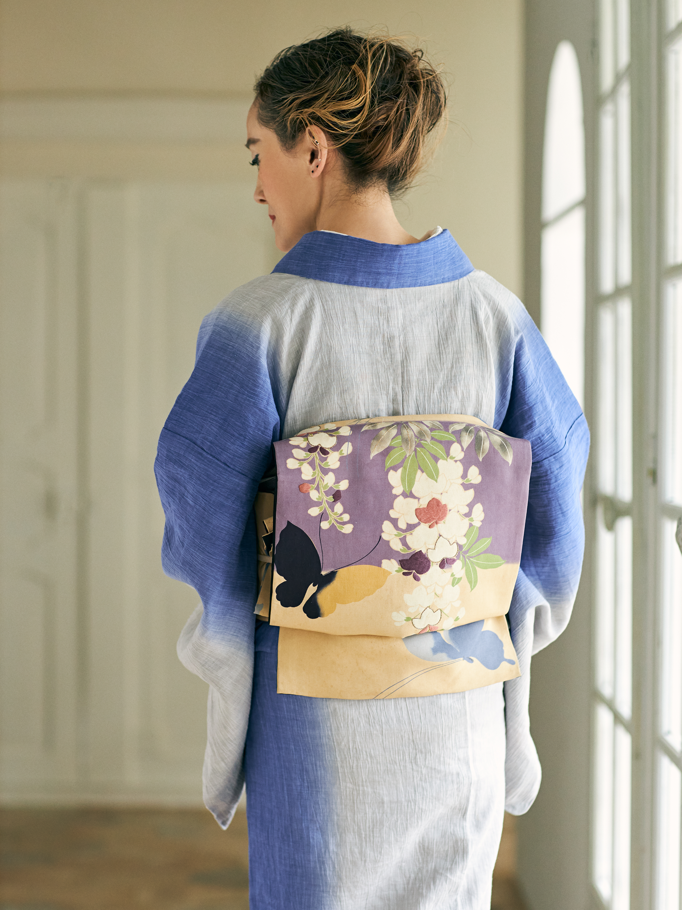 Gradation Omi Chijimi Blue Gray (SLADKY): Single garment | Linen | Cotton