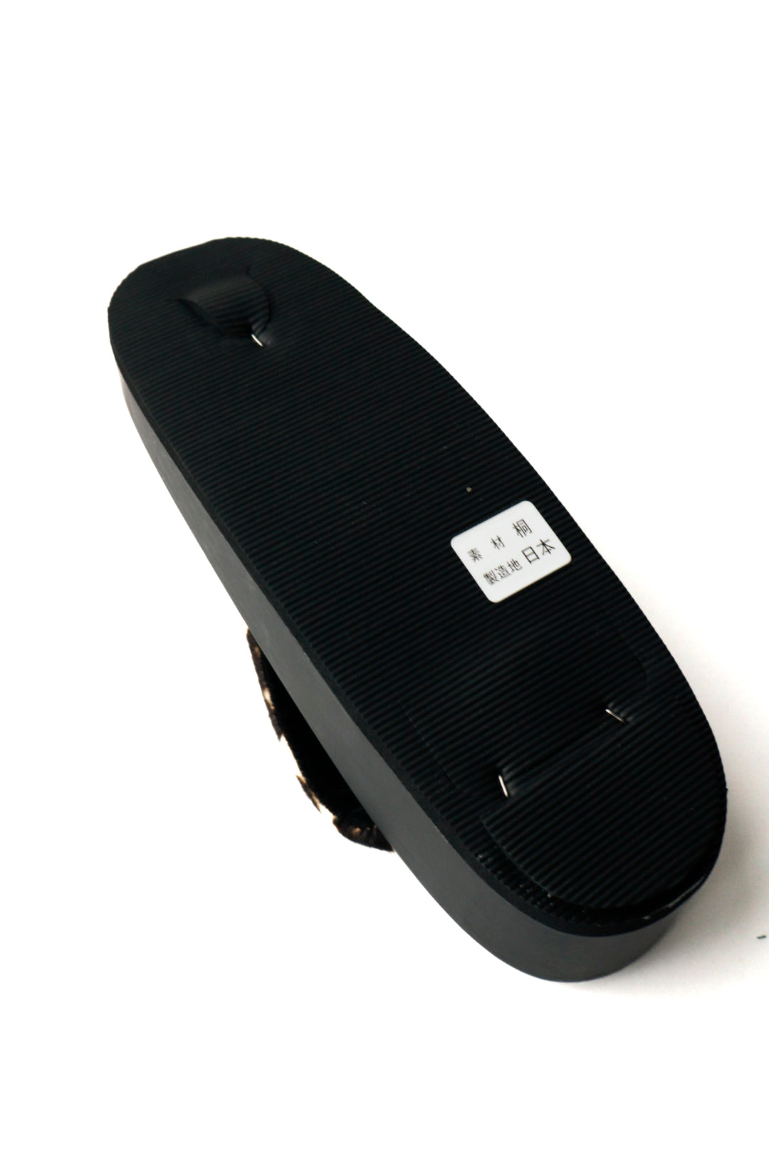 [Made to order] Black, boat-shaped, snakeskin (thin) straps: Geta