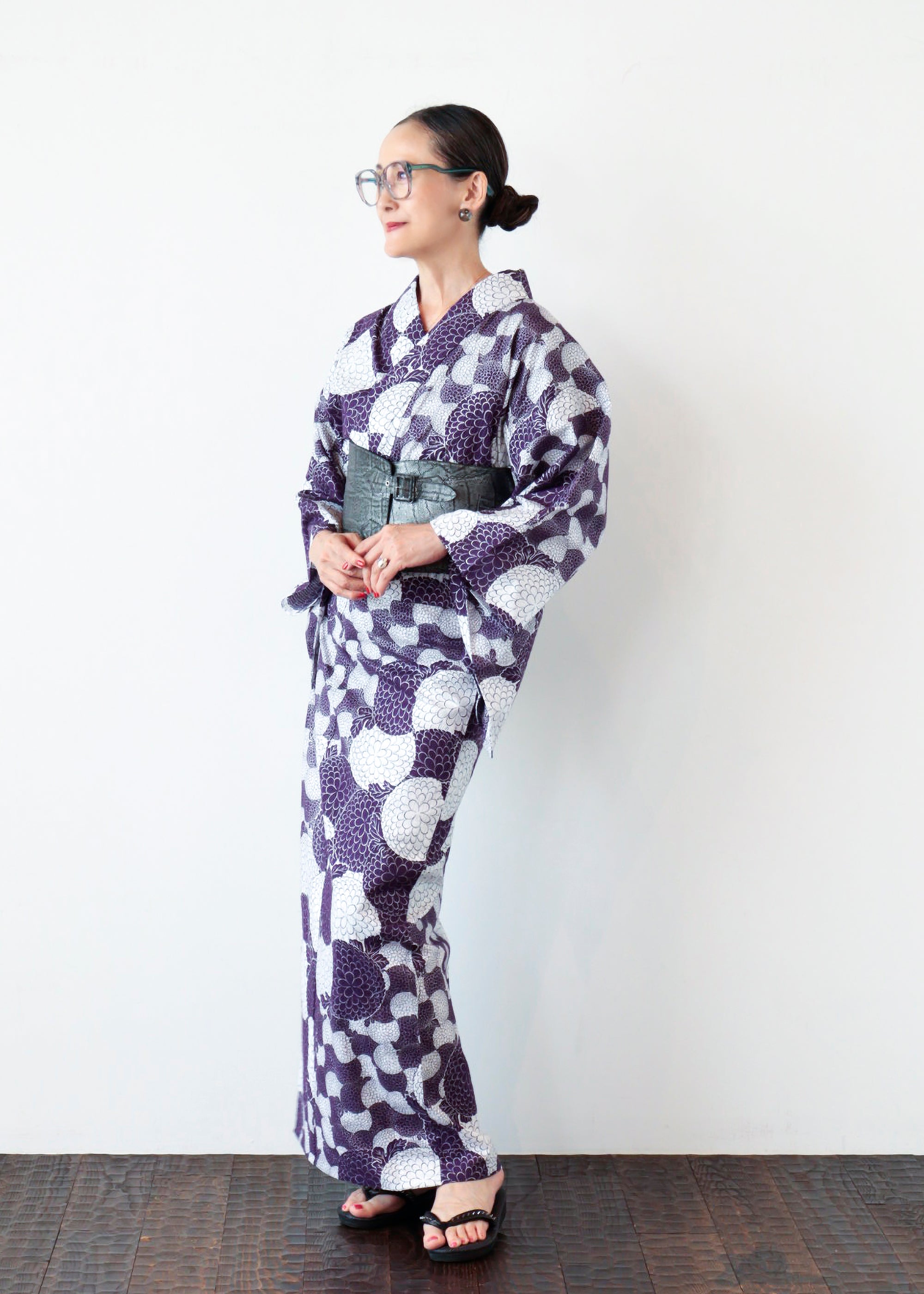 ［プレタ］ポンポン菊 紫（西岡ペンシル×KAPUKI）：浴衣｜レディース｜仕立て上がり