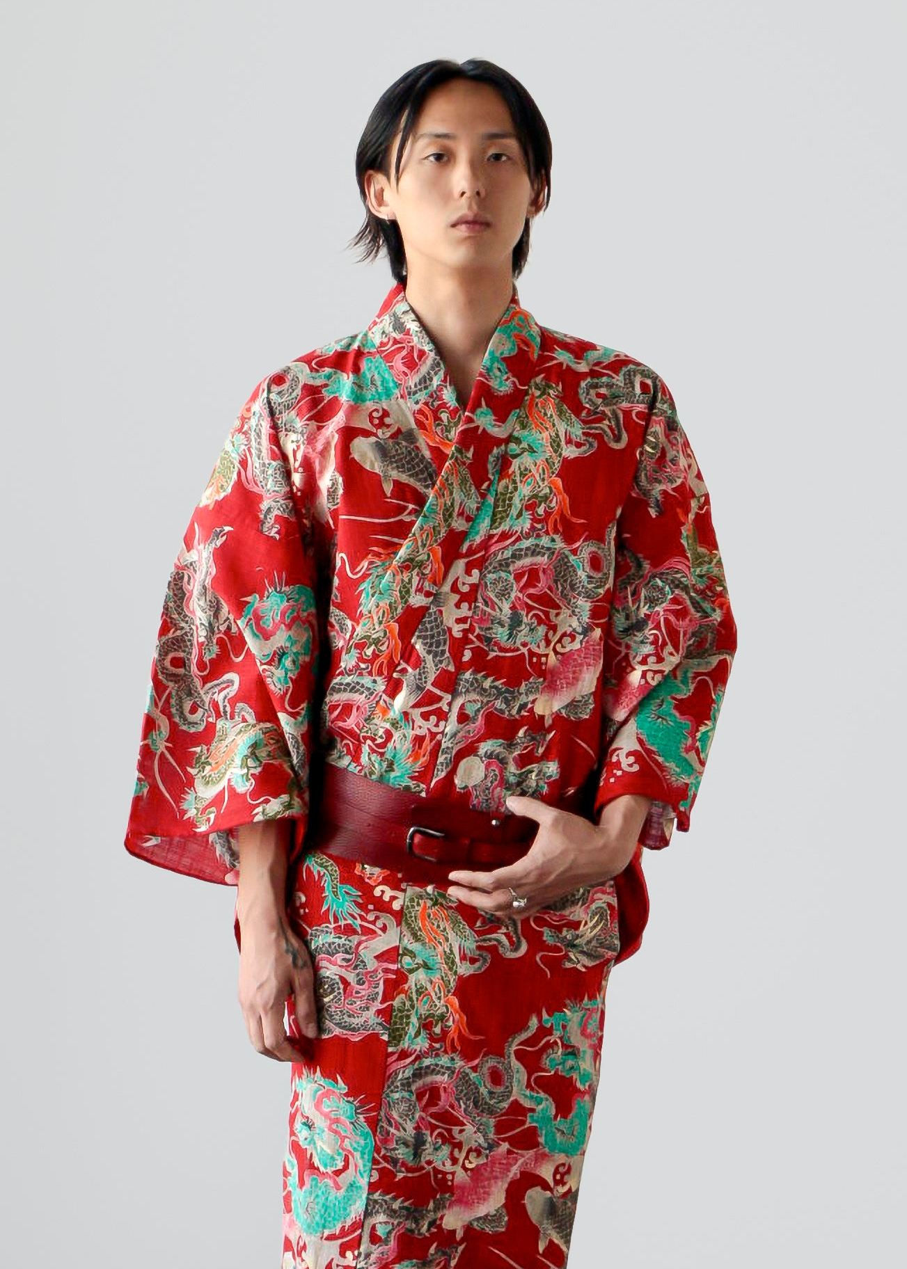 ［受注生産］帯ベルト｜レッド ｜メンズ｜KAPUKI｜レザー｜数量限定