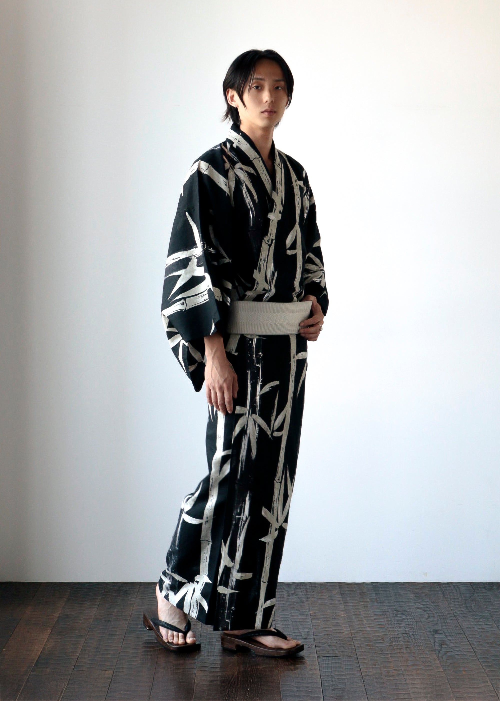 ［メンズプレタ］笹美人 黒箔（誉田屋源兵衛）：浴衣｜仕立て上がり