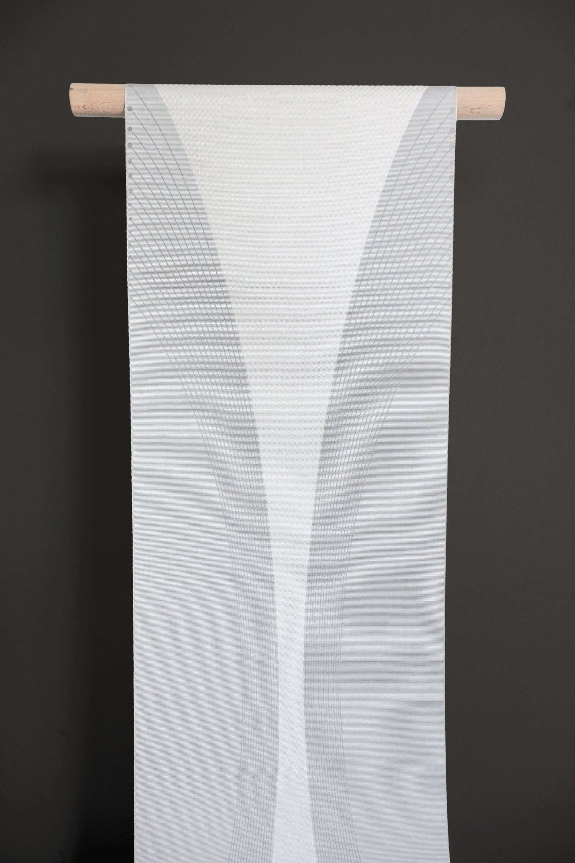 Crest Hassun UNIVERSE Neutrino White Gray (Nishimura Textiles): Nagoya Obi | Hassun (tailoring included)