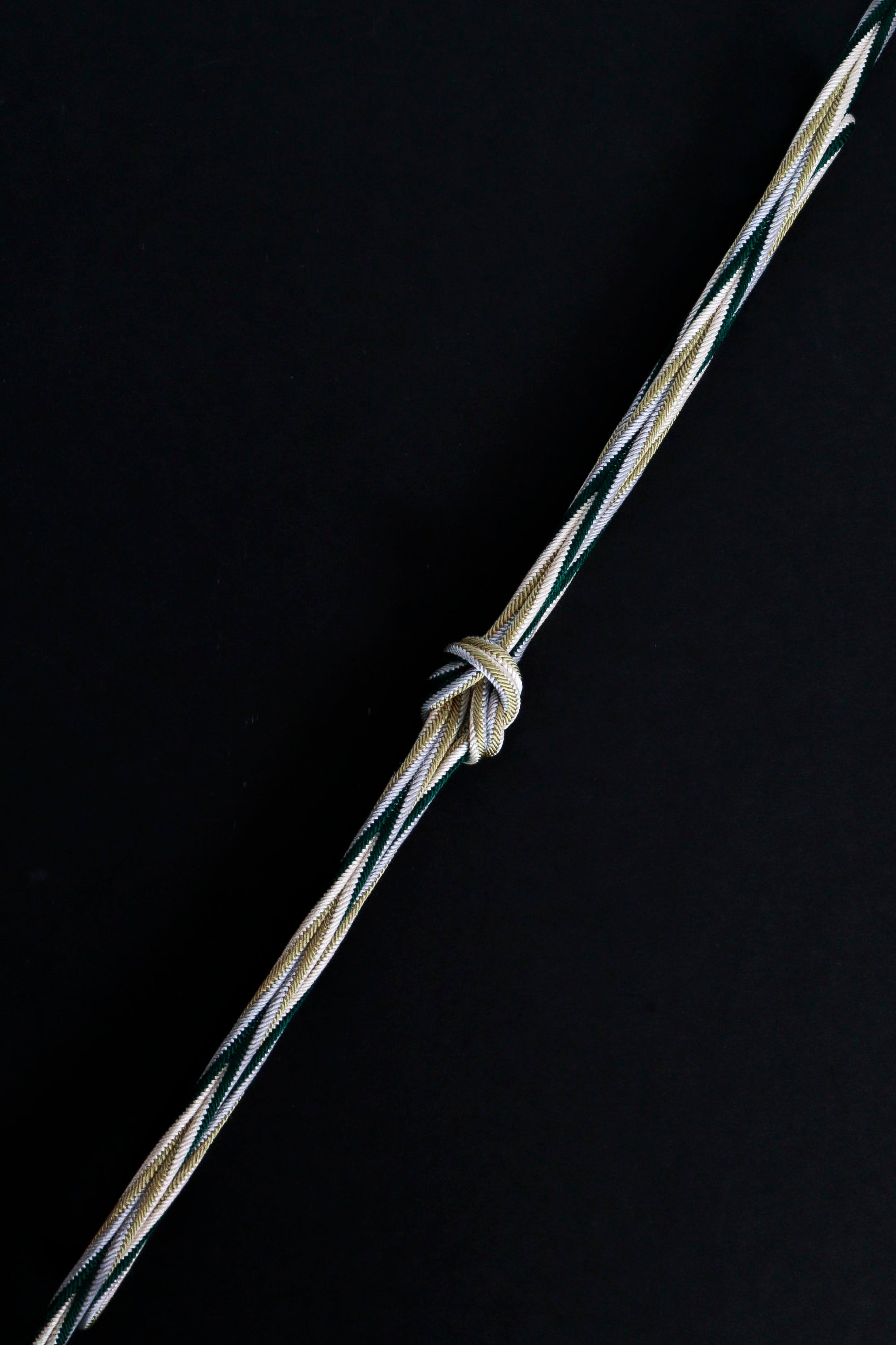 帯締め｜4色ひねり 緑黄緑白｜衿秀｜正絹