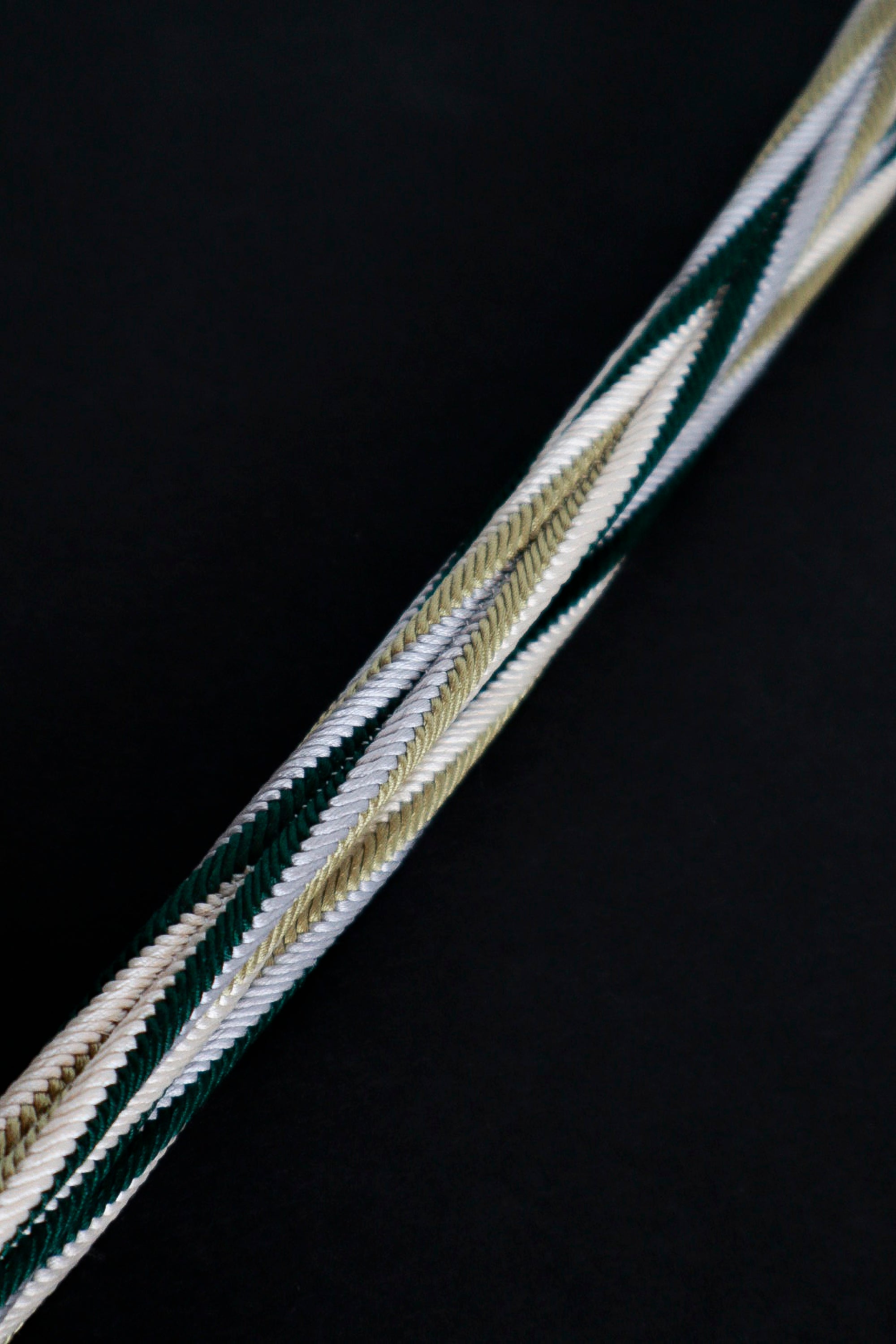 帯締め｜4色ひねり 緑黄緑白｜衿秀｜正絹