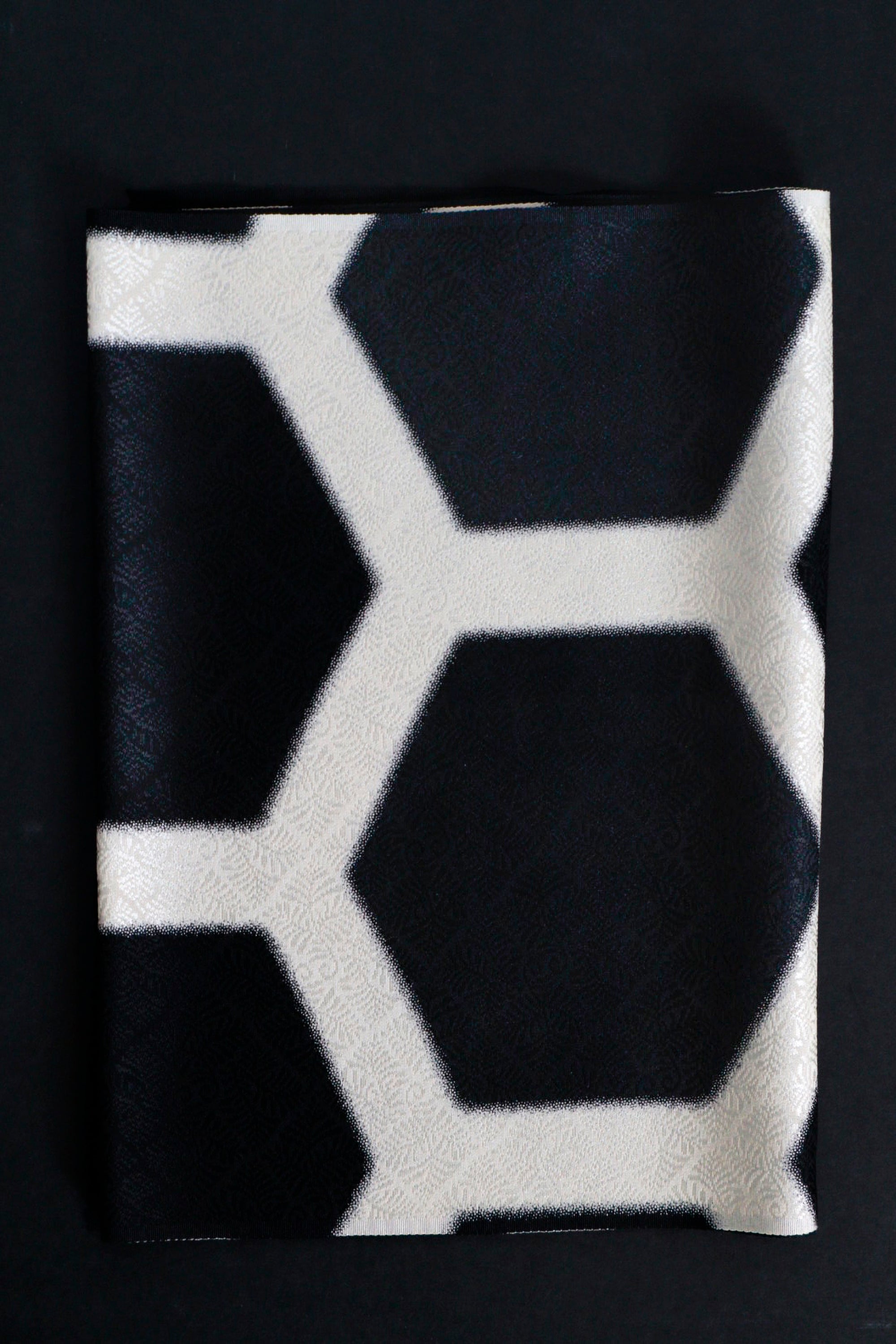 Obiage (sash) with a large turtle shell pattern, black