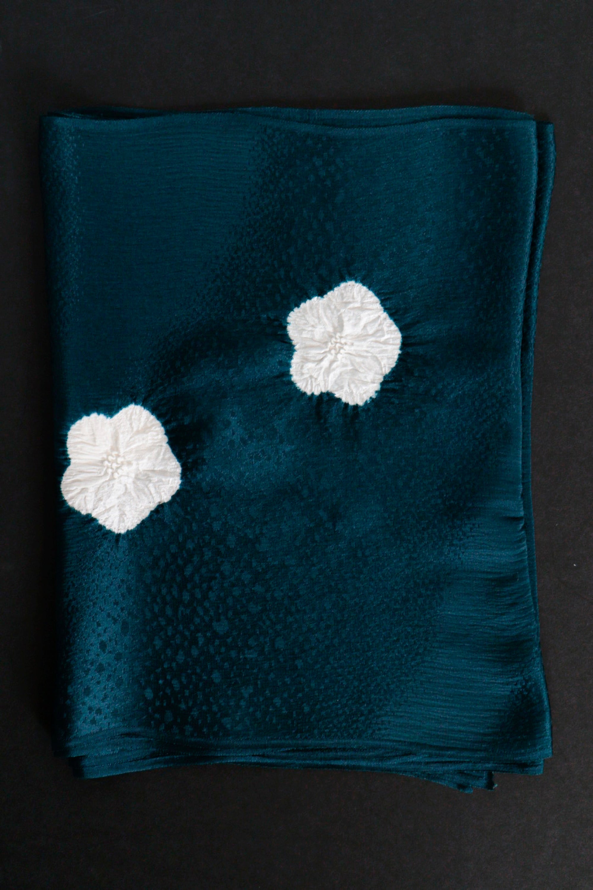 Obiage (sash) with hail pattern and rings, navy blue, Erihide