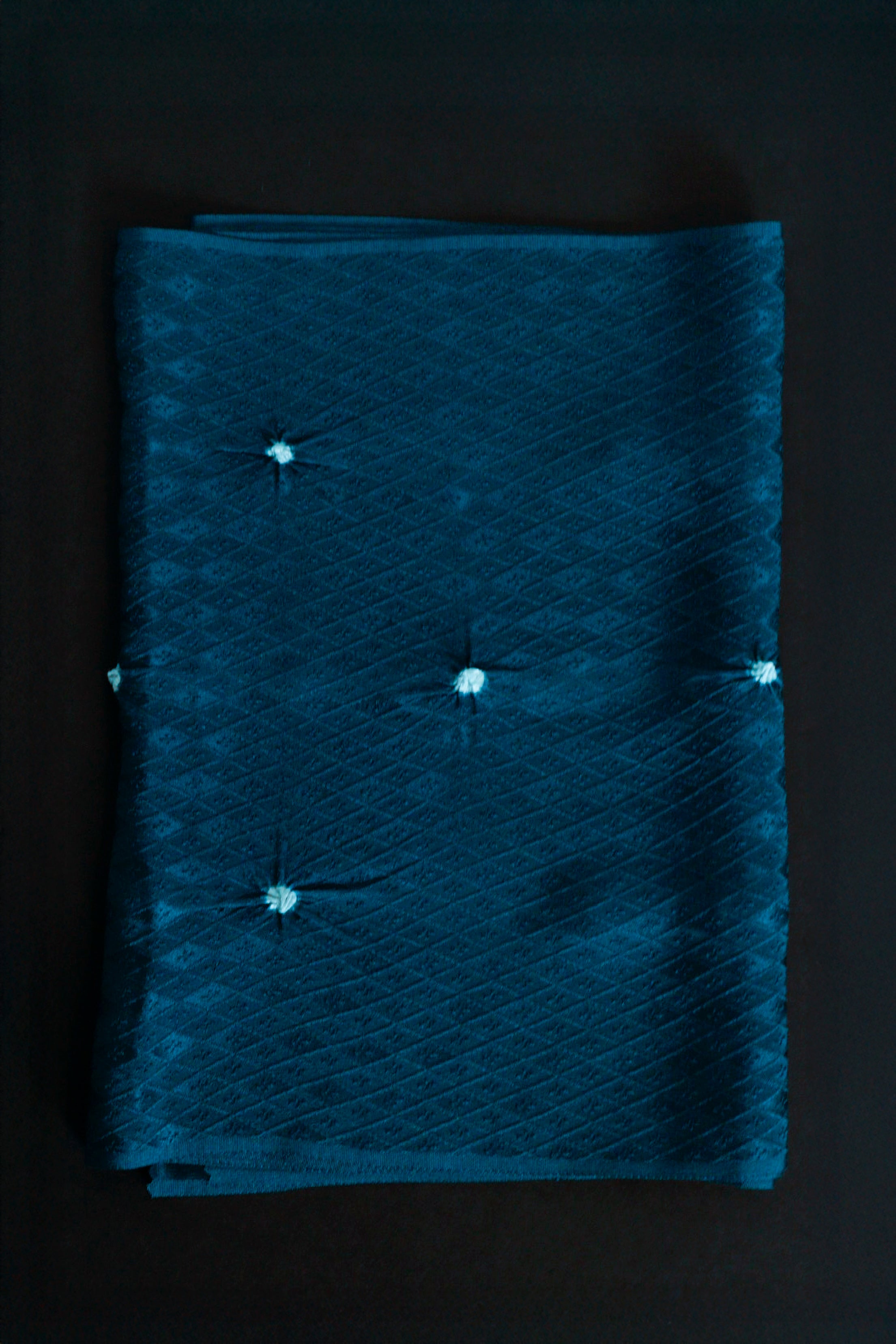 Obiage (sash sash) with diamond pattern and small hat in blue
