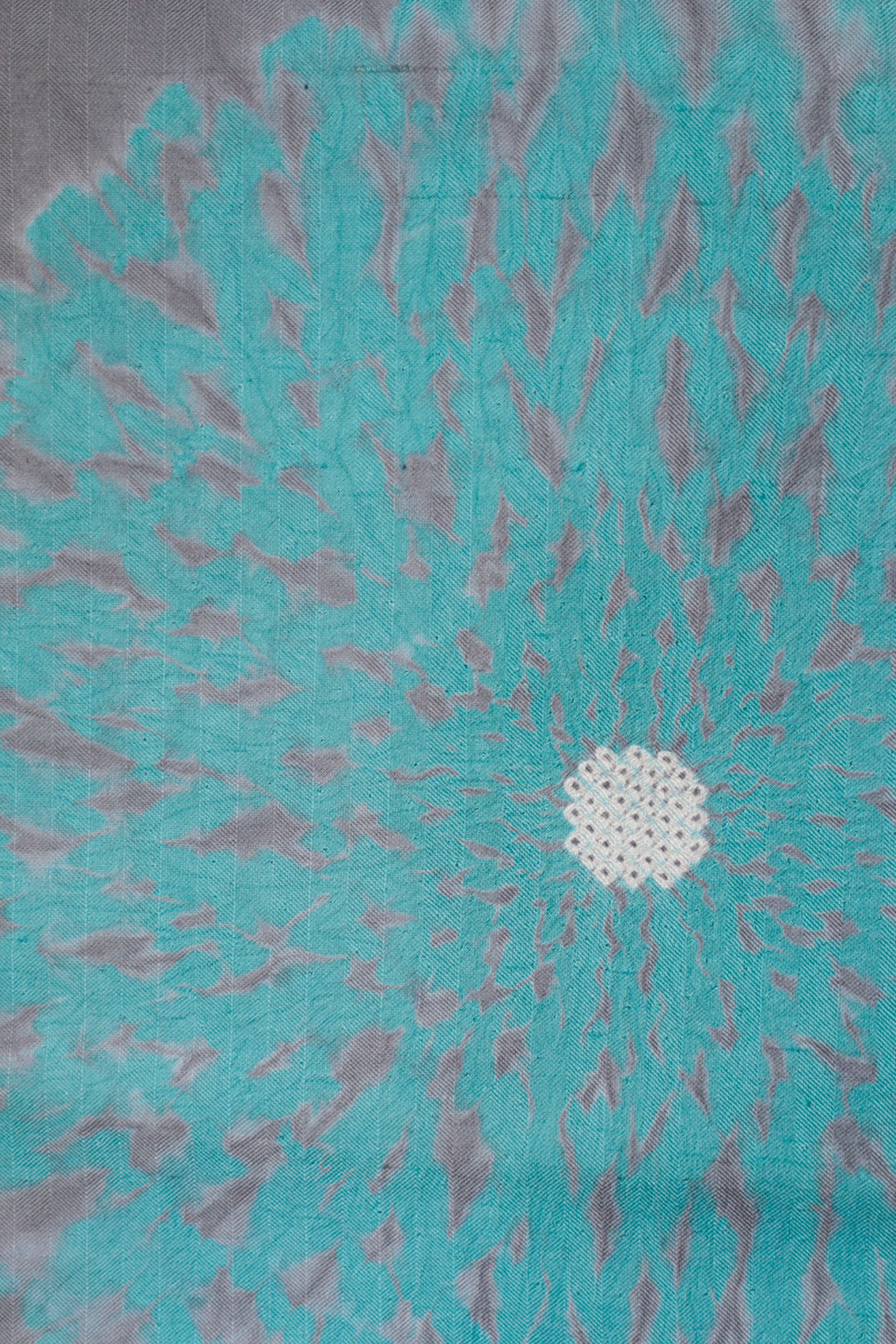 名古屋帯｜藤井絞り グレー水色｜セカンドハンド