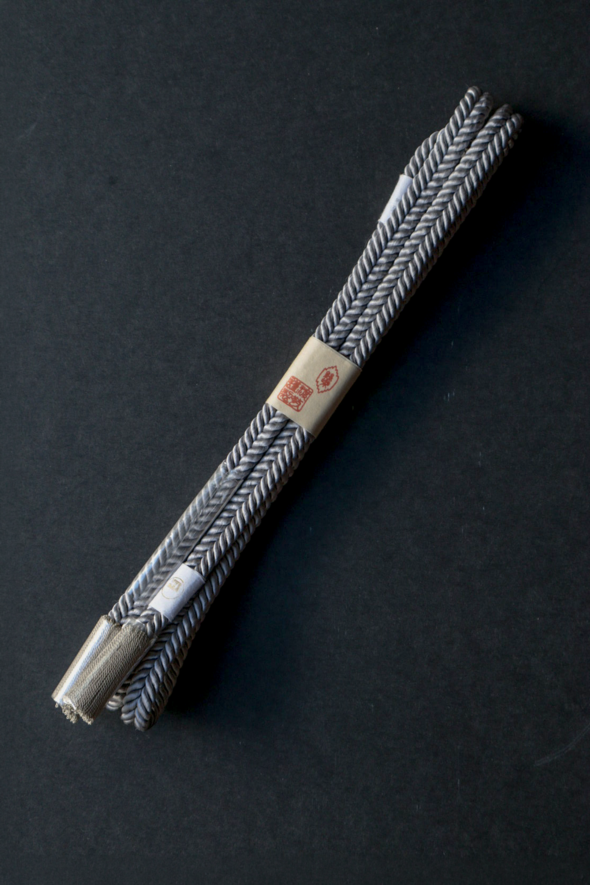 帯締め｜観世撚房 薄鼠×鶯｜渡敬