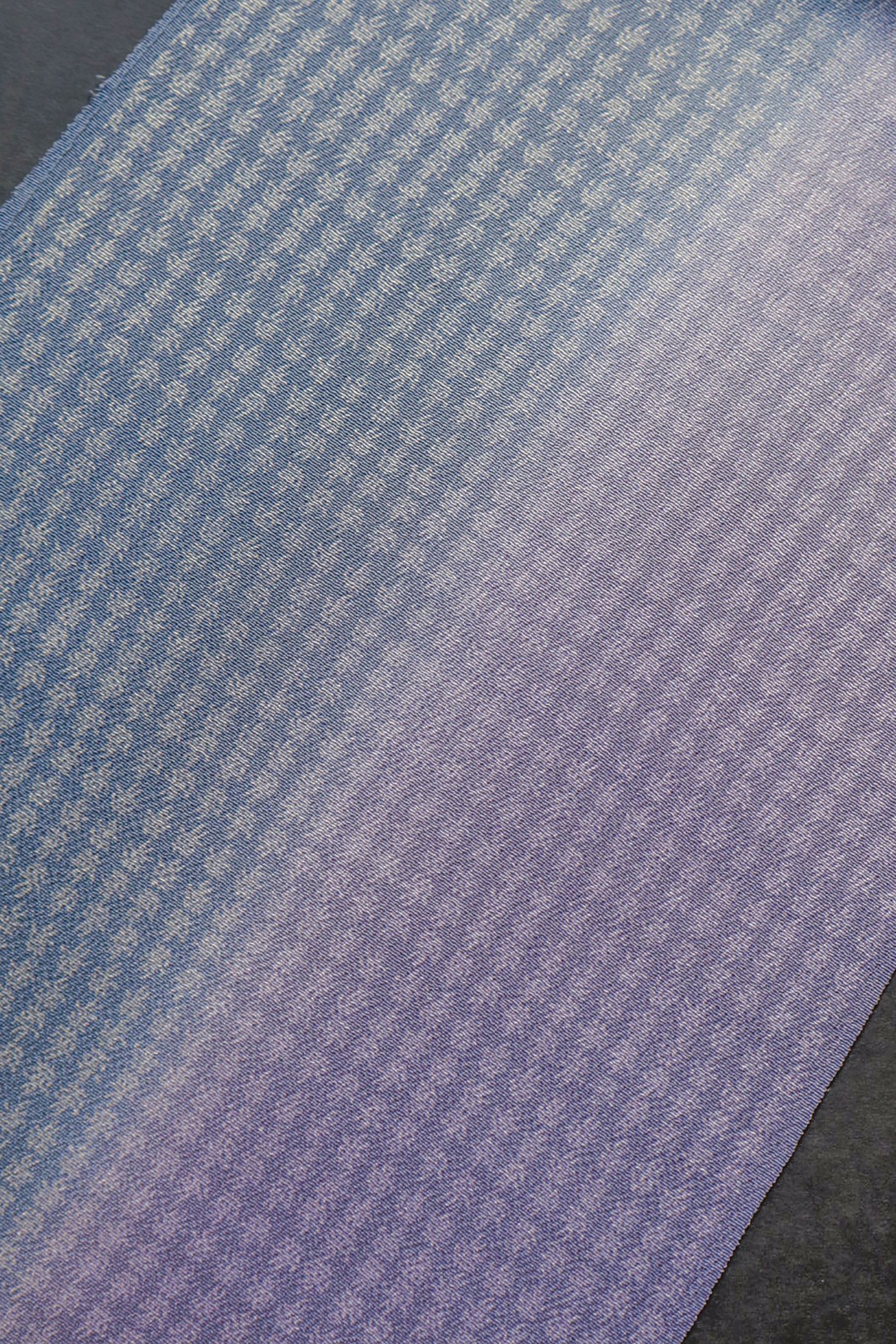 帯揚げ｜伊勢型小紋｜夢 青×藤｜古今