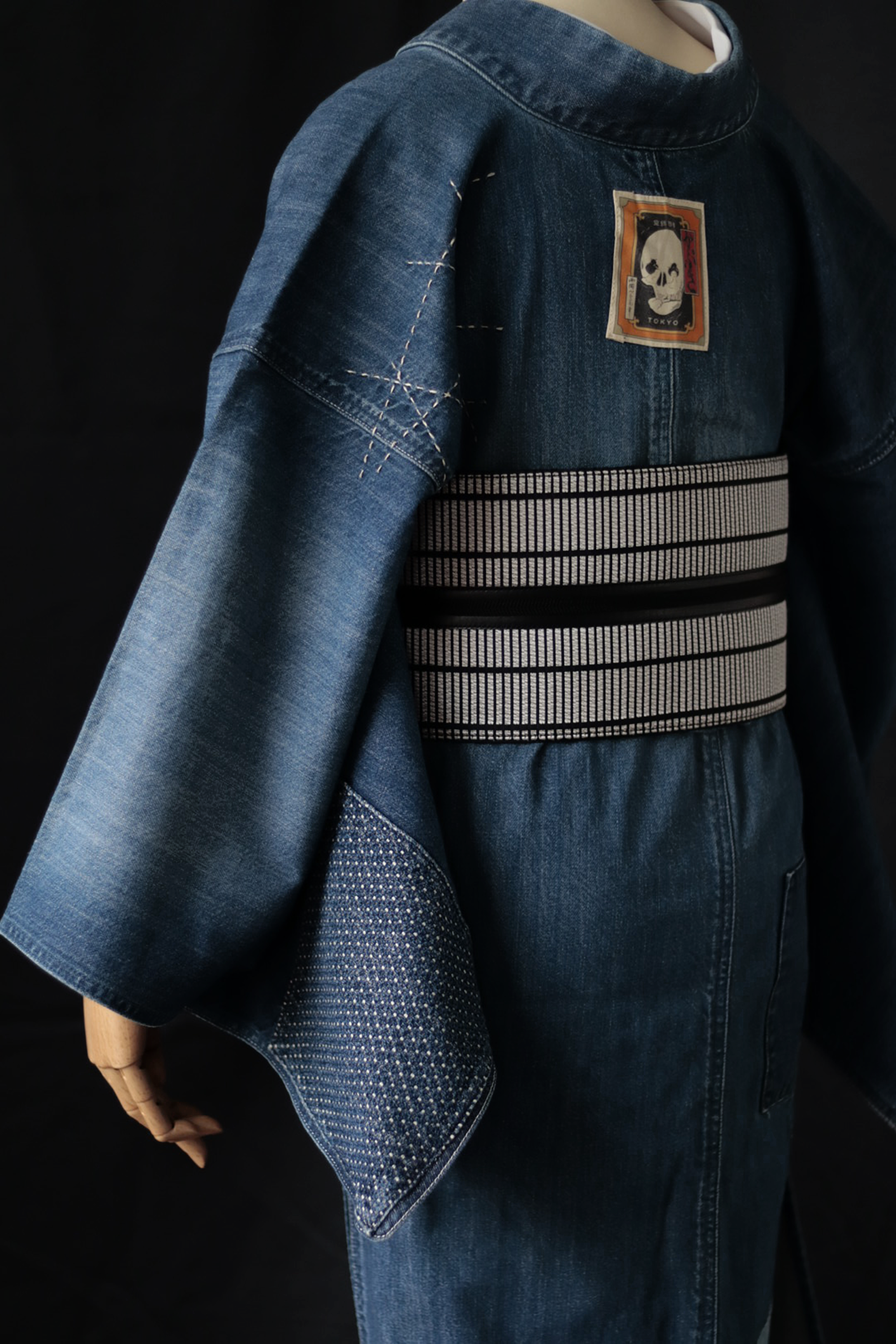 デニム着物｜パッチワーク 対丈M｜KAPUKI｜セカンドハンド