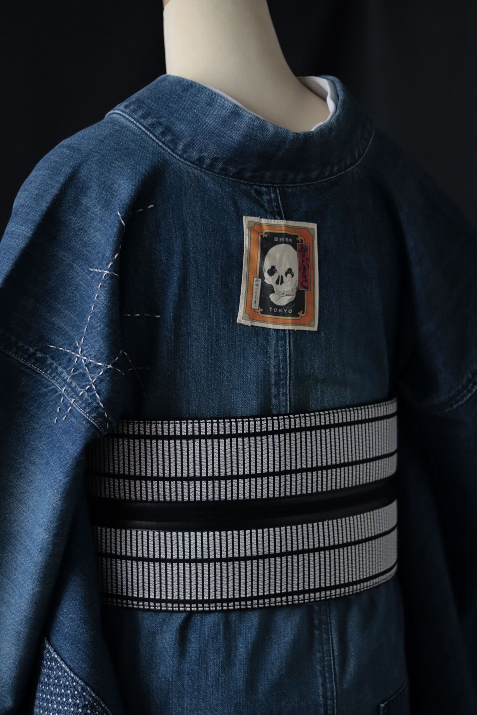 デニム着物｜パッチワーク 対丈M｜KAPUKI｜セカンドハンド