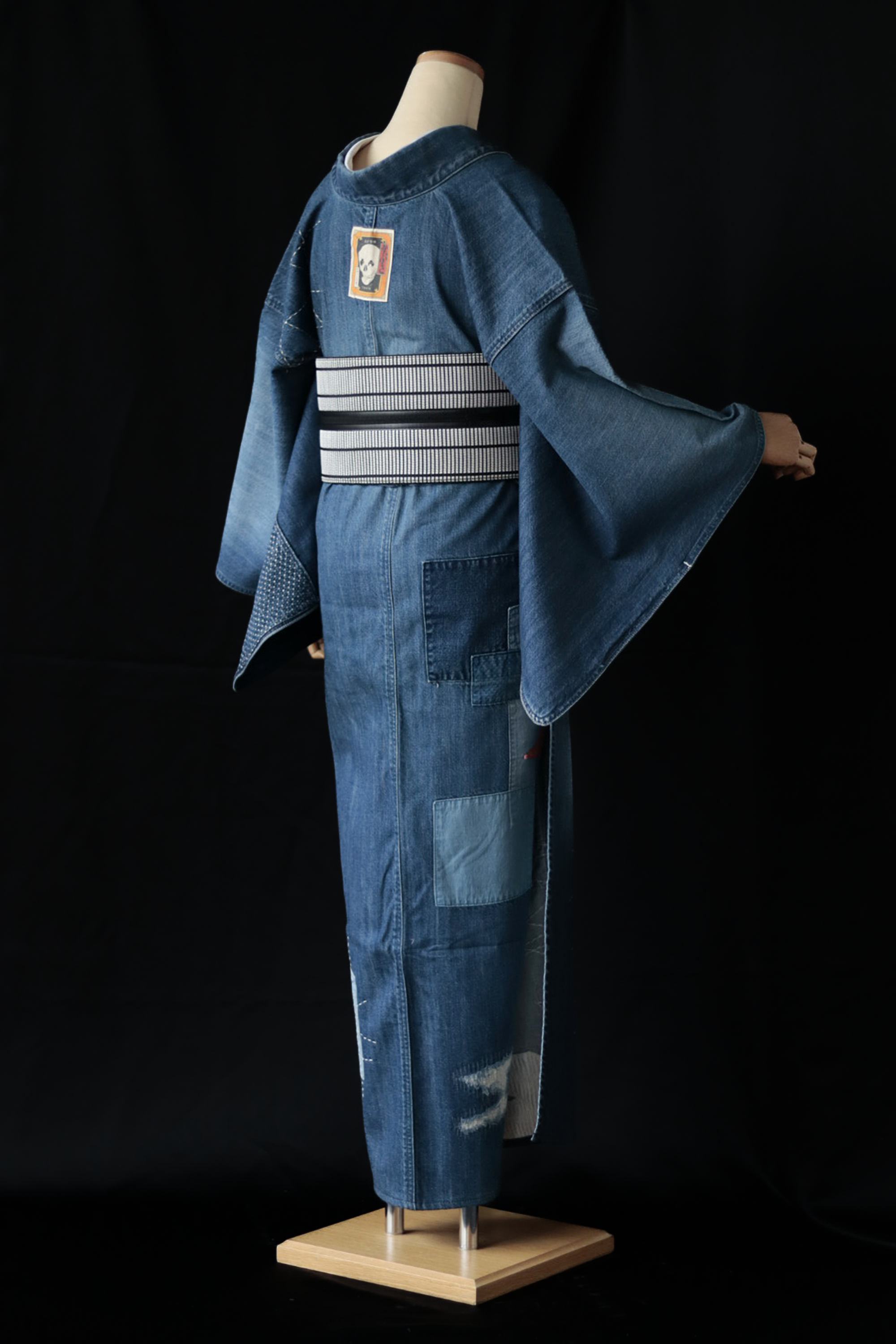 デニム着物｜パッチワーク 対丈M｜KAPUKI｜セカンドハンド