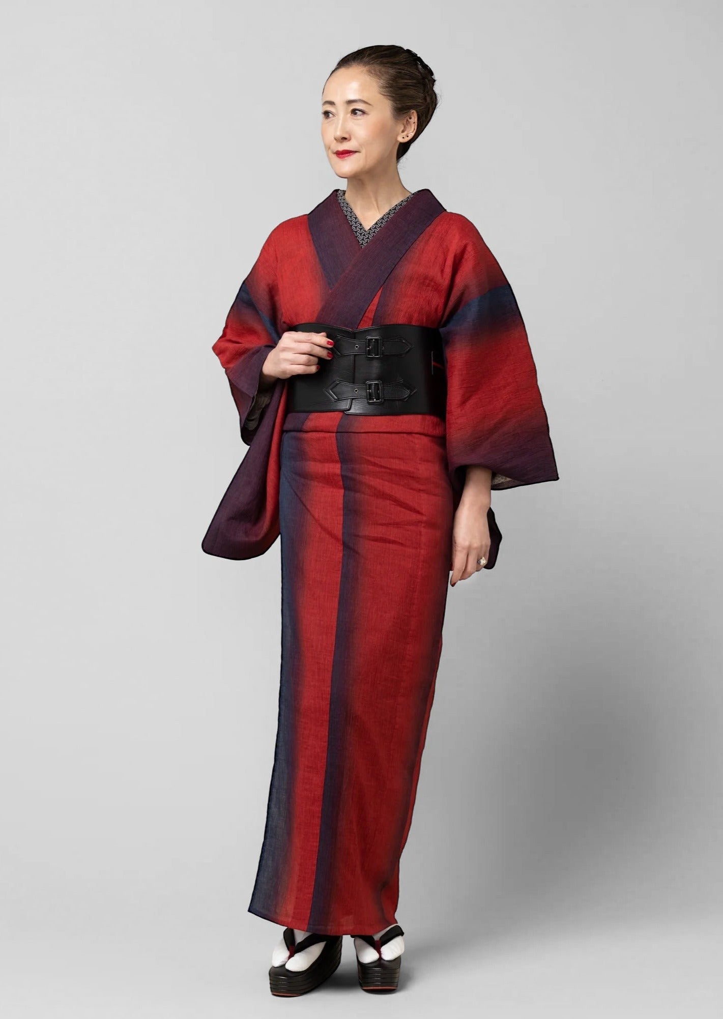 Fabric SLADKY Gradient Omijiji "Purple Red Navy Blue"