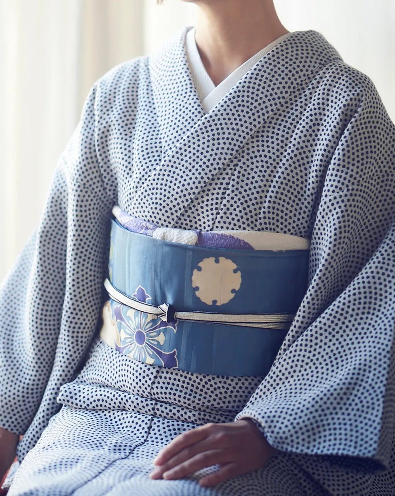 Kyoto Fukuro Obi "Snow Flower Pattern" KAPUKI original Antique reproduction pattern: Nishijin-ori ｜ Pure silk (tailoring fee included)
