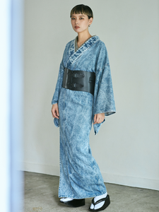 KAPUKI original denim kimono chemical wash ladies indigo