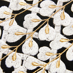 Half-collar embroidery "wisteria" black