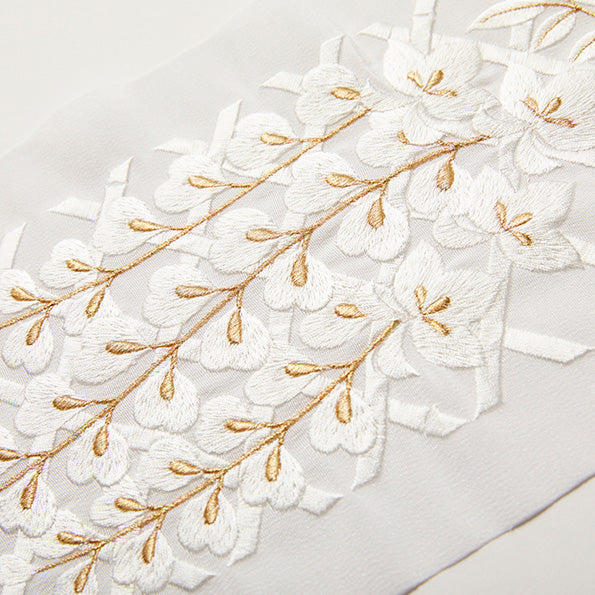 Half-collar embroidery "wisteria" white