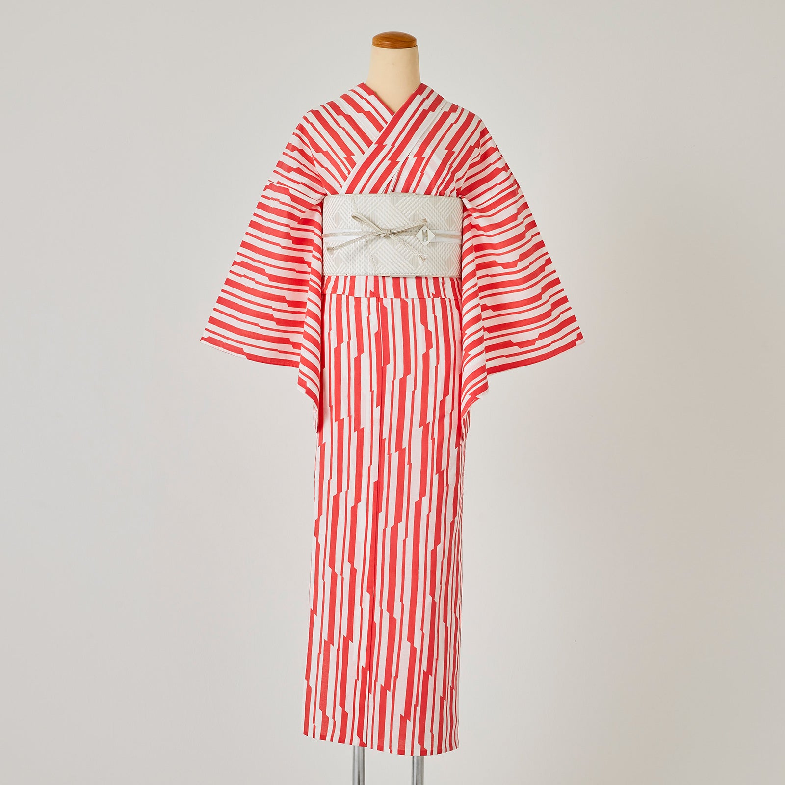 Yukata "Jagged stripes pink" KAPUKI original