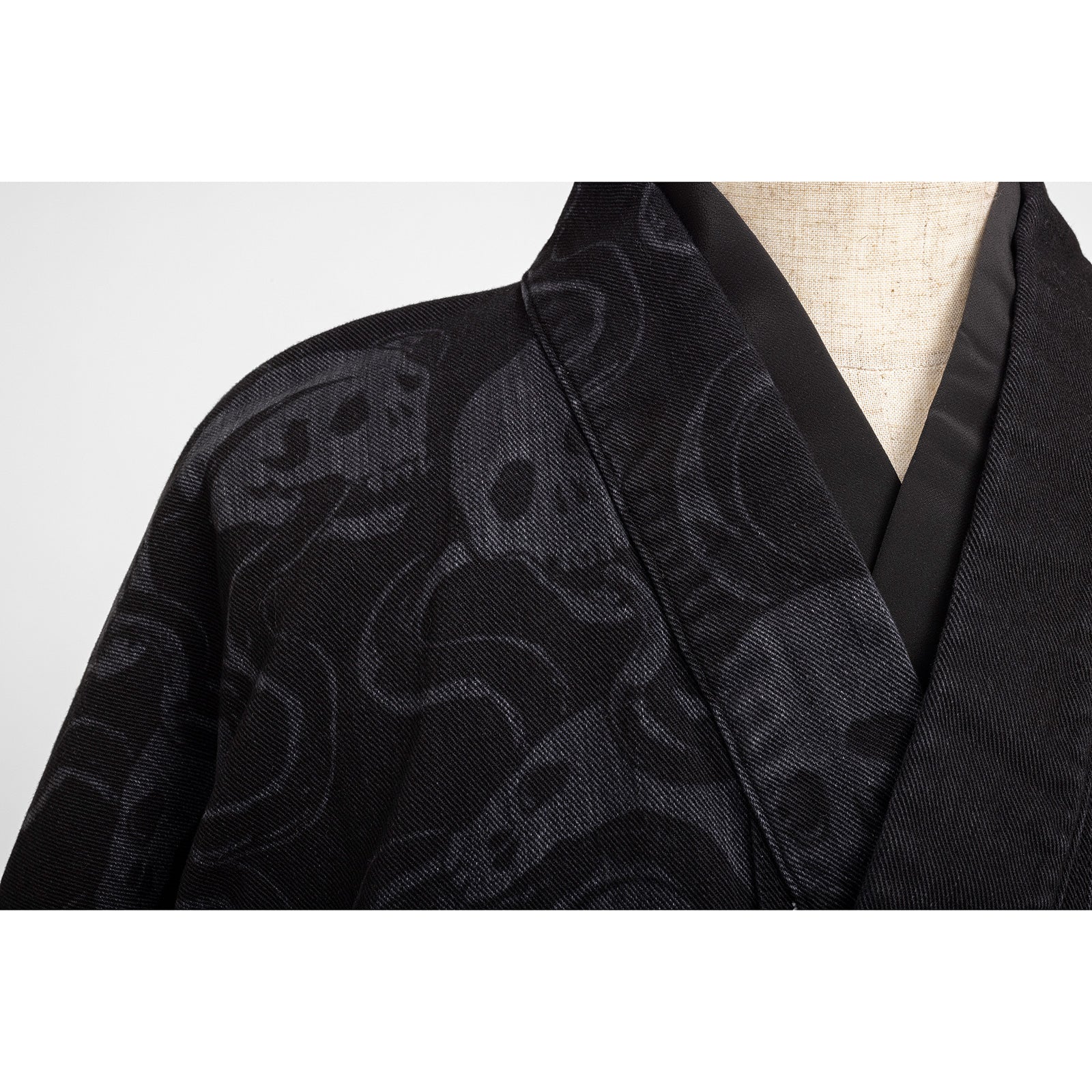 Snake and Skull Black Men's: Denim Kimono KAPUKI Original