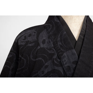 KAPUKI original denim kimono snake and skull men's black