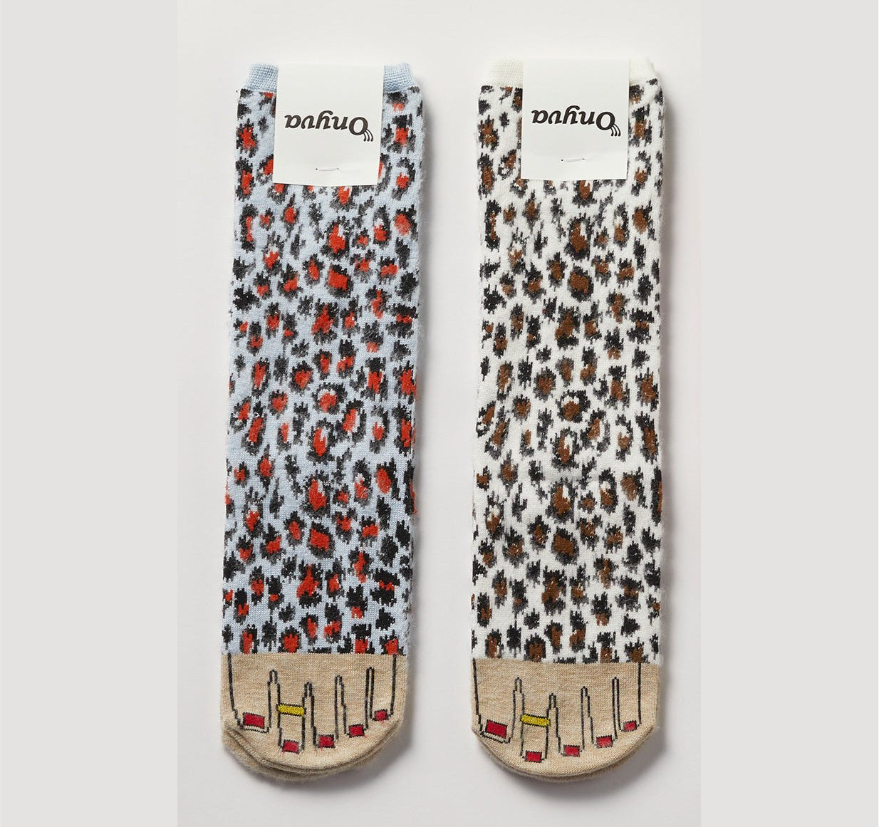 Socks "Leopard wool pedicure socks" Onyva