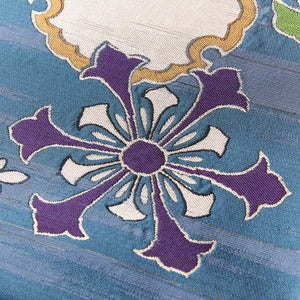 KAPUKI Original Kyoto Fukuro Obi Pure Silk "Snow Flower" Antique Reproduction Pattern