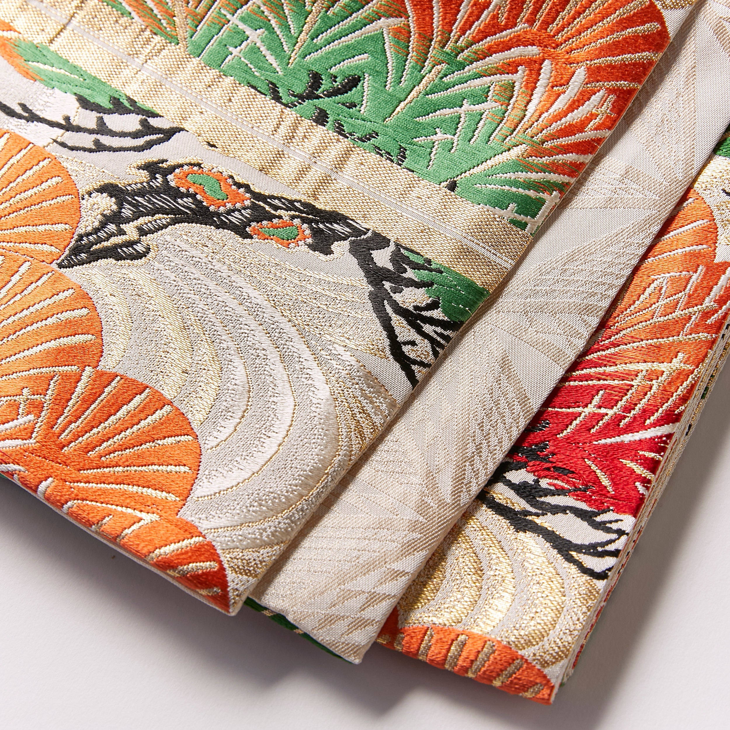 Fukuro obi "Ryusui Matsu White" KAPUKI original Antique reproduction pattern: Nishijin-ori | Pure silk (as finished)