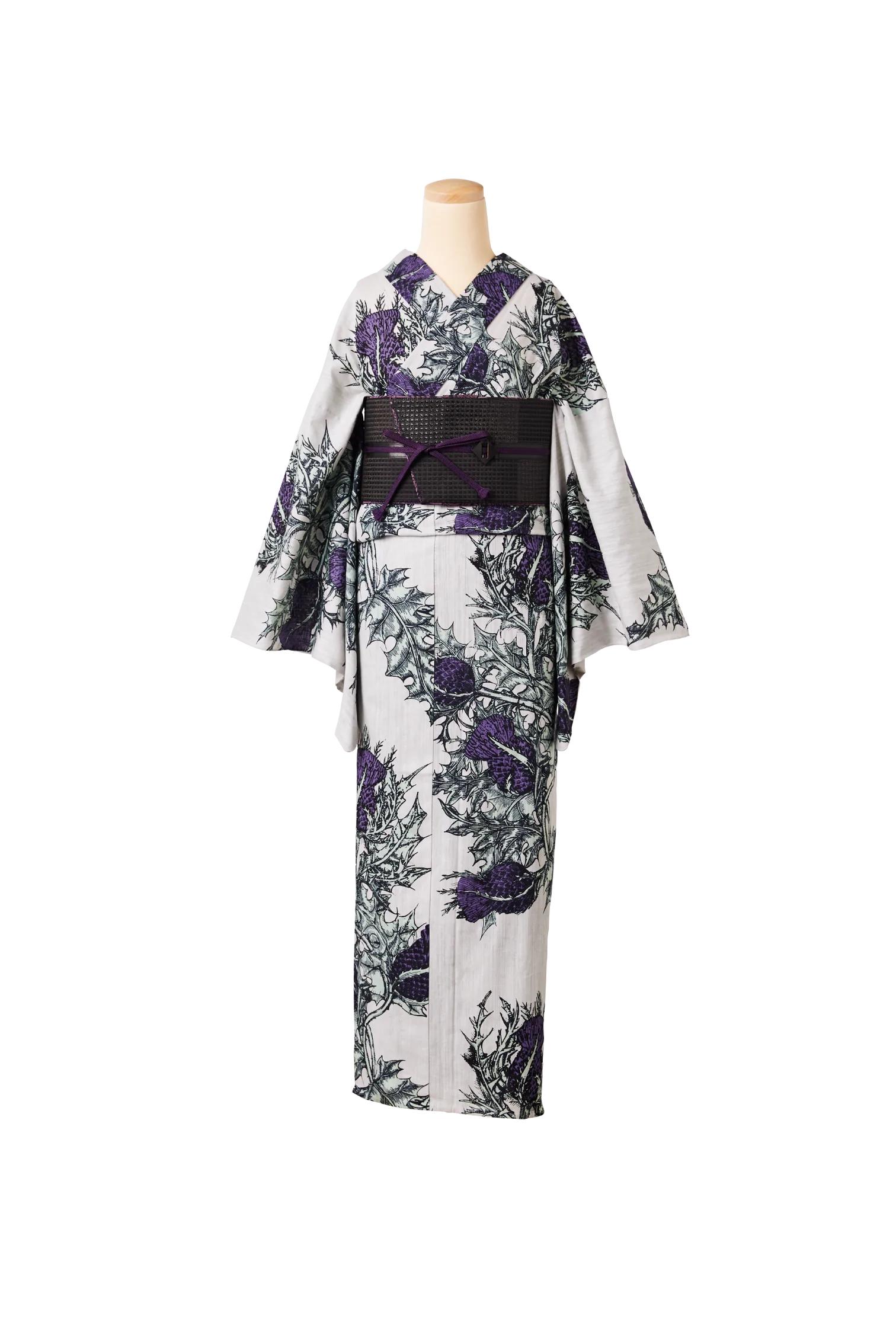 Obi belt "lacquer checkered" Nishijin woven pure silk