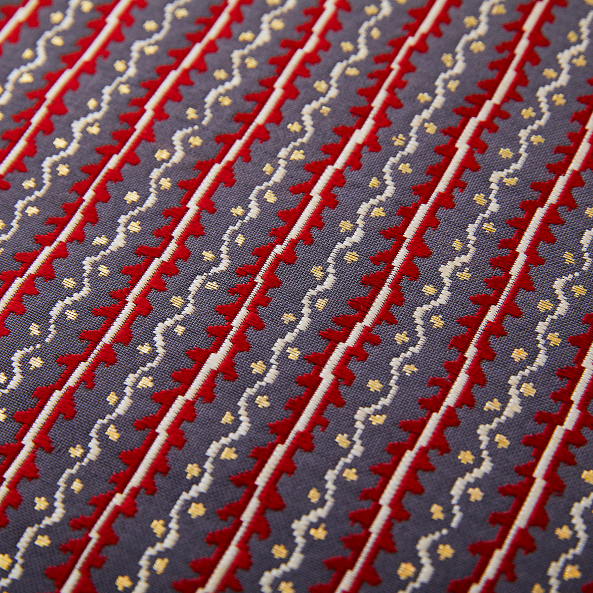 Nagoya Obi "Tyrolean Stripe" Antique: Pure Silk
