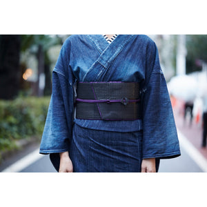 Obi Belt Nishijin Woven Pure Silk “Lacquer Ichimatsu”