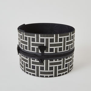 Obi Belt Hakata Ori Pure Silk "Black Basket Weave"
