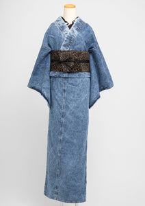 Denim Kimono Chemical Wash Ladies Indigo