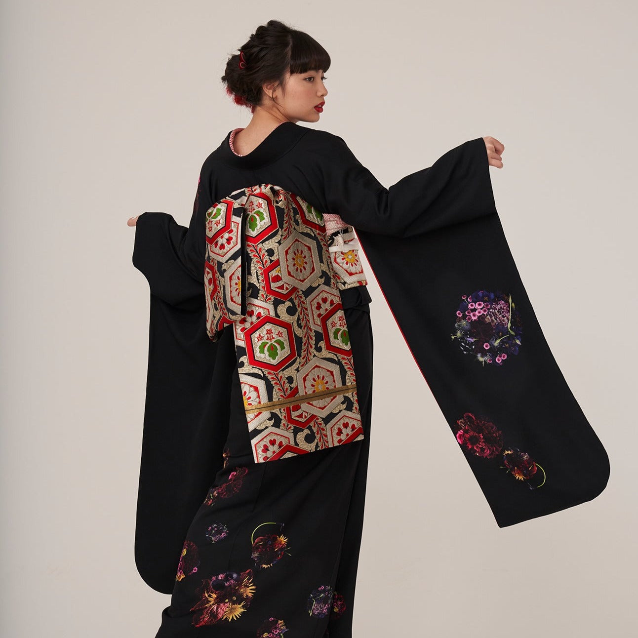Fukuro obi "Kamekofuji" KAPUKI original antique reproduction pattern: pure silk | Nishijin-ori (as finished)