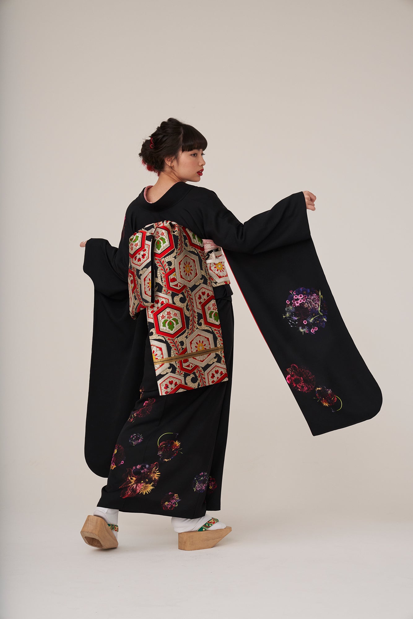 Fukuro obi "Kamekofuji" KAPUKI original antique reproduction pattern: pure silk | Nishijin-ori (as finished)