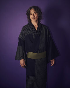 Denim Kimono BORO Patchwork Men's Indigo
