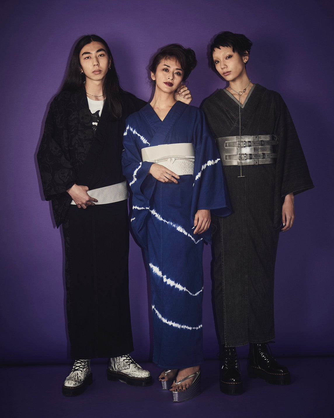 Tie dye ladies: denim kimono KAPUKI original