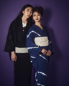 Denim Kimono Tie Dye Ladies Indigo