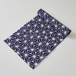 Yukata sheeting silk [change hemp leaf] navy blue