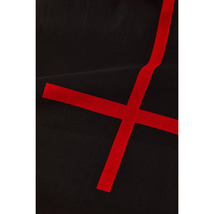 Yukata Hondaya Genbei "Torn Lattice" Black/Red dyeing