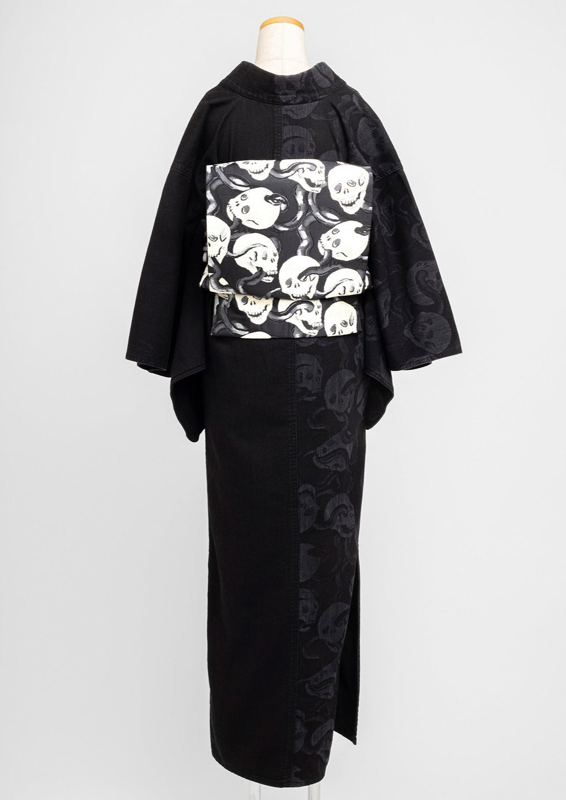Snake and Skull Black Ladies: Denim Kimono KAPUKI Original