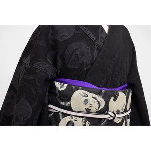 Denim Kimono Snake and Skull Women's Black