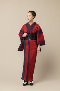 Zori Japanese Accessory Sakura x KAPUKI "Floss Cotton Four-tier Zori Red Sole" Black