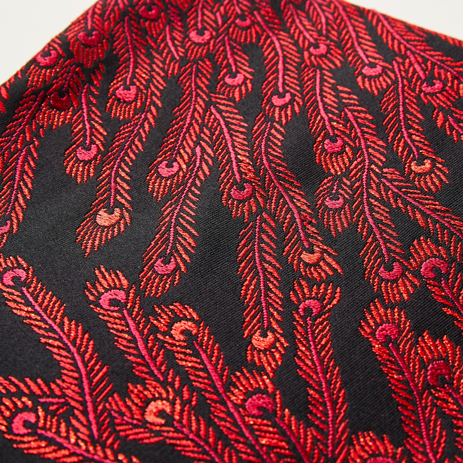 Fukuro obi “Red Peacock” KAPUKI original: Nishijin-ori | Pure silk (tailoring fee included)